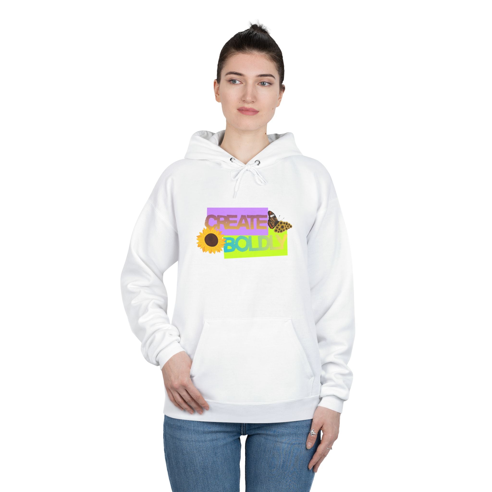 Create Bold Hoodie — Inspirational Sunflower Confidence Pullover